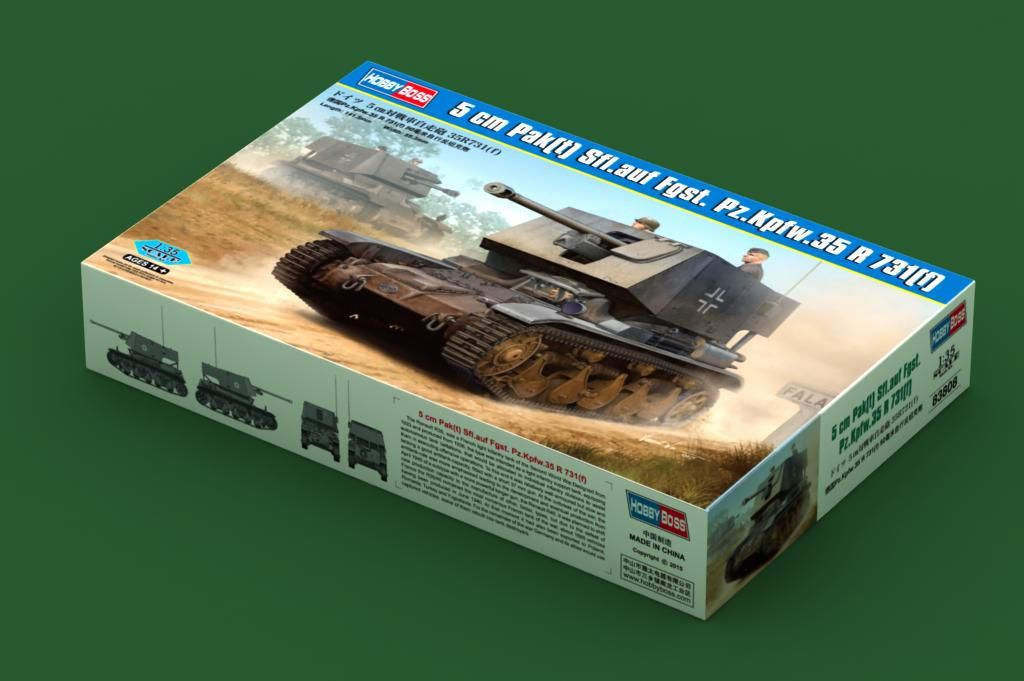 1/35 Hobby Boss 5 cm Pak(t) Sfl.auf Fgst. Pz.Kpfw.35 R 731(f