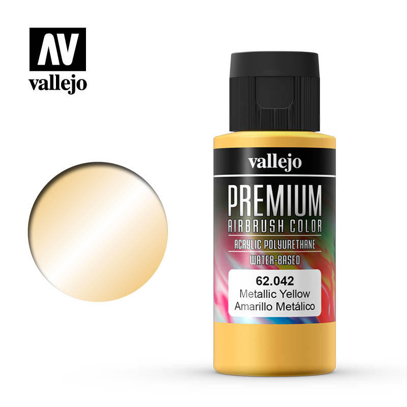 Vallejo Paint 60ml Bottle Metallic Yellow Premium 