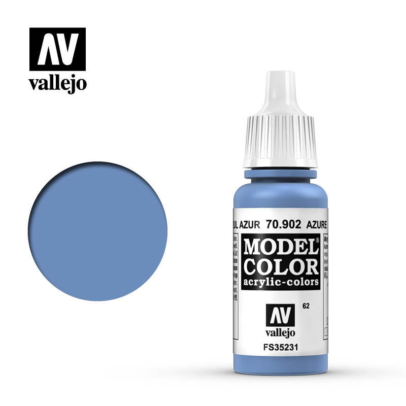 Vallejo Paint 17ml Bottle Azure Blue Model Color - Squadron.com