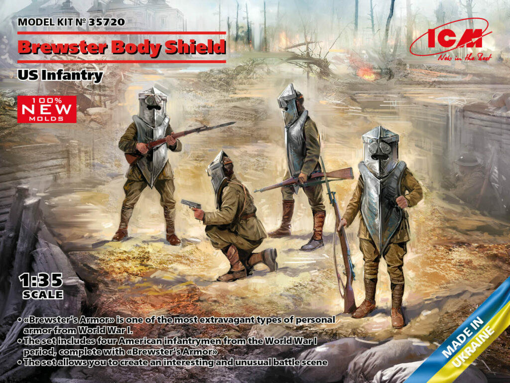 1/35 ICM US Infantry Brewster Body Shield Figures Model Kit