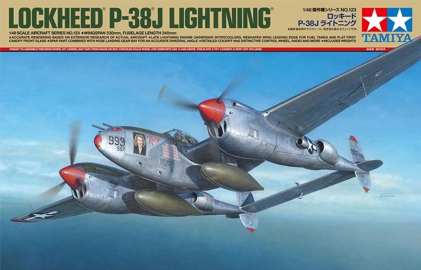 1/48 Tamiya P-38J Lightning Plastic Model Kit - Squadron.com