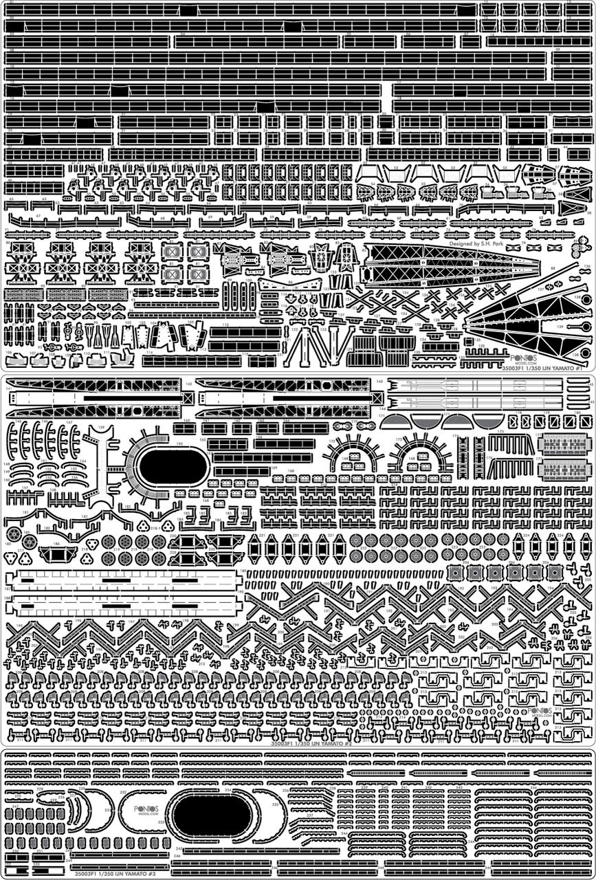 1/350 Pontos Model IJN Yamato Detail up set (New Tool