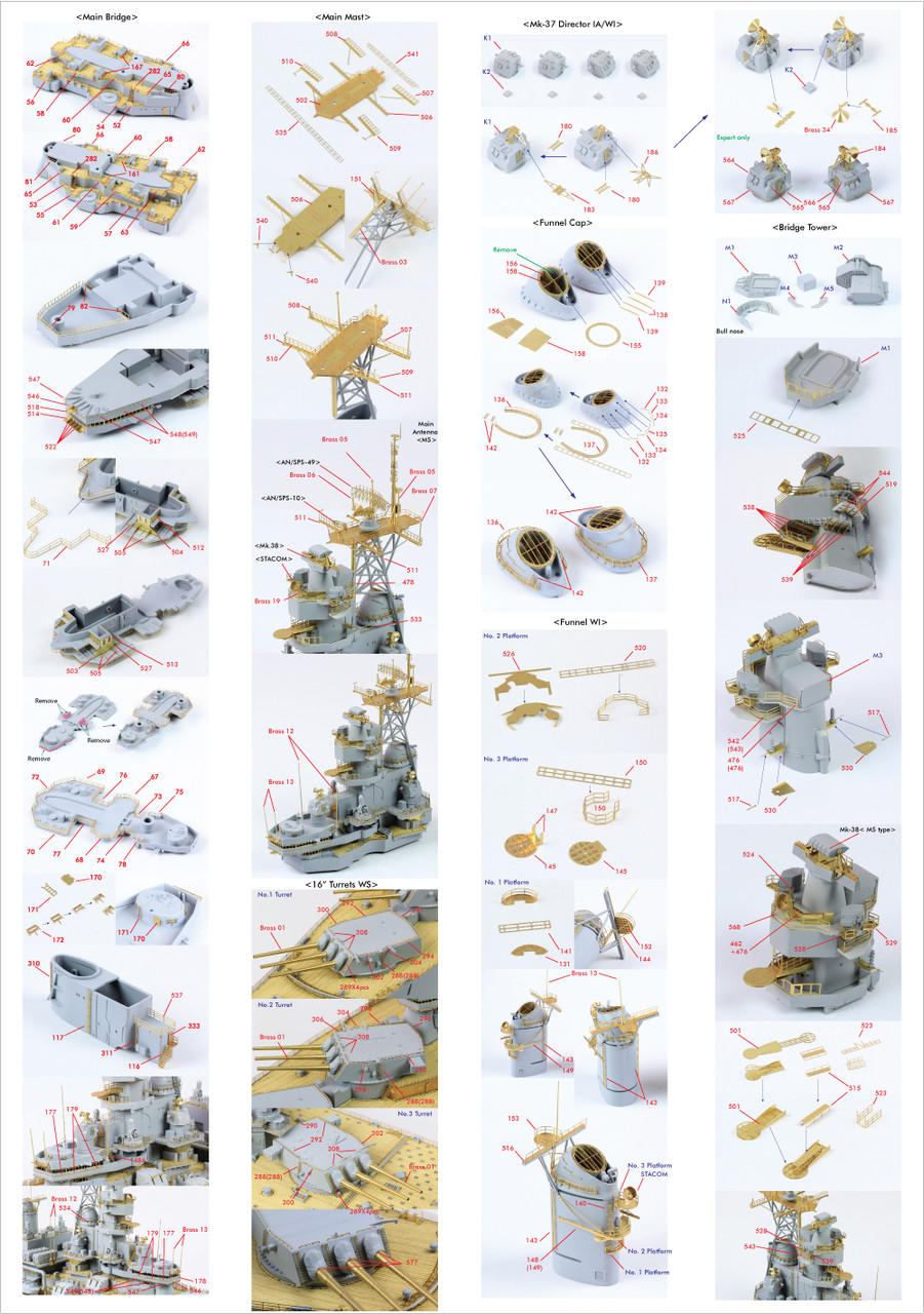 1/350 Pontos Model USS BB-64 Wisconsin 1991 Detail up set