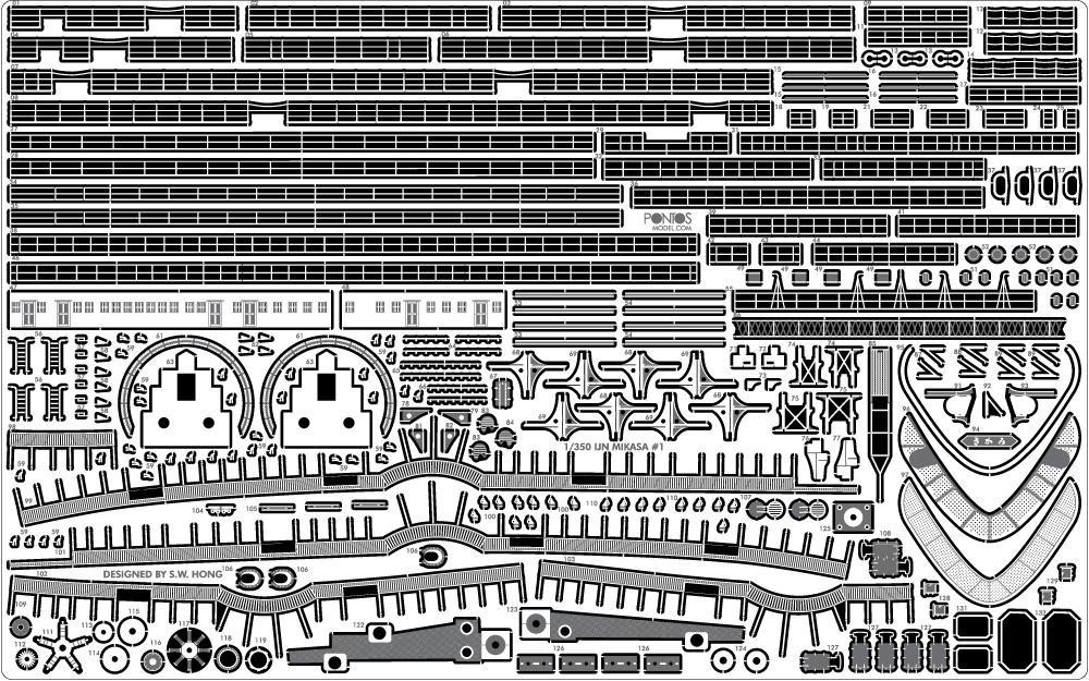 1/350 Pontos Model IJN Mikasa 1905 Detail up set - Squadron.com