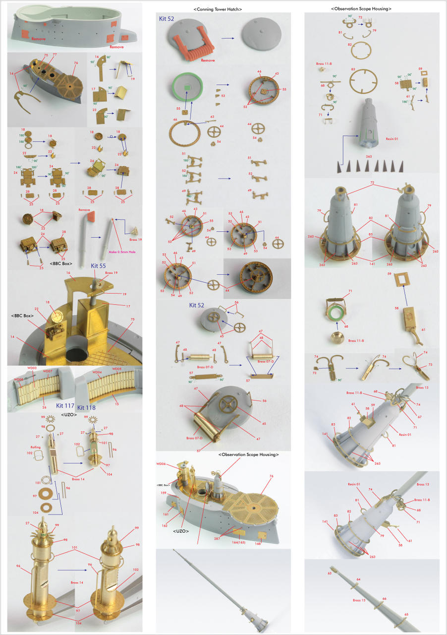 1/72 Pontos Model U-Boot Type VII C Submarine Detail up set
