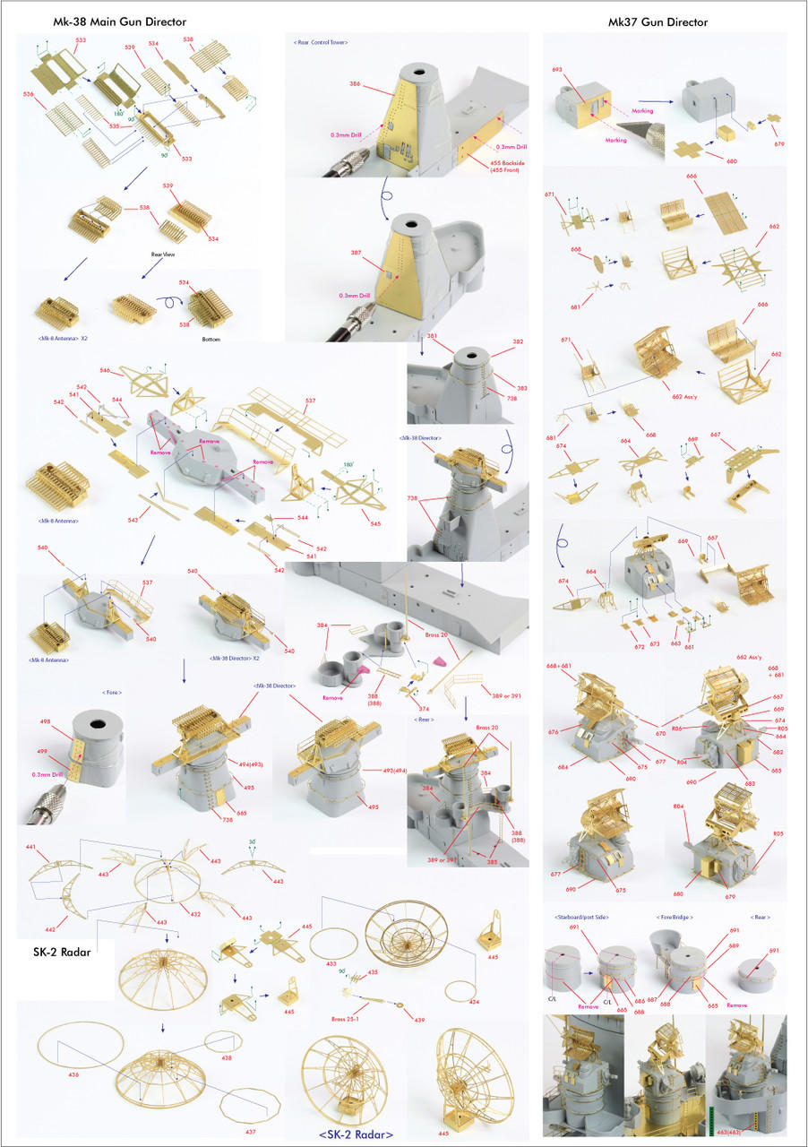 1/200 Pontos Model USS BB-63 Missouri 1945 Detail up set (Teak