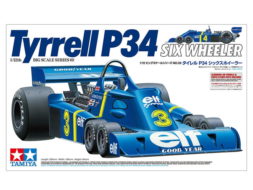 1/12 Tamiya Tyrrell P34 Six Wheeler Race Car Plastic Model Kit
