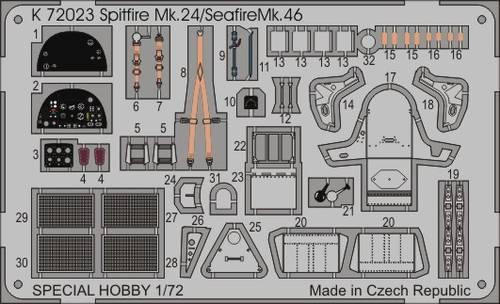 1/72 Special Hobby Spitfire Mk.24/Seafire Mk.46 Photo Etch Detail