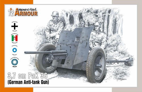 1/72 Special Armour 3.7 cm PaK 36 German Anti-tank Gun Plastic
