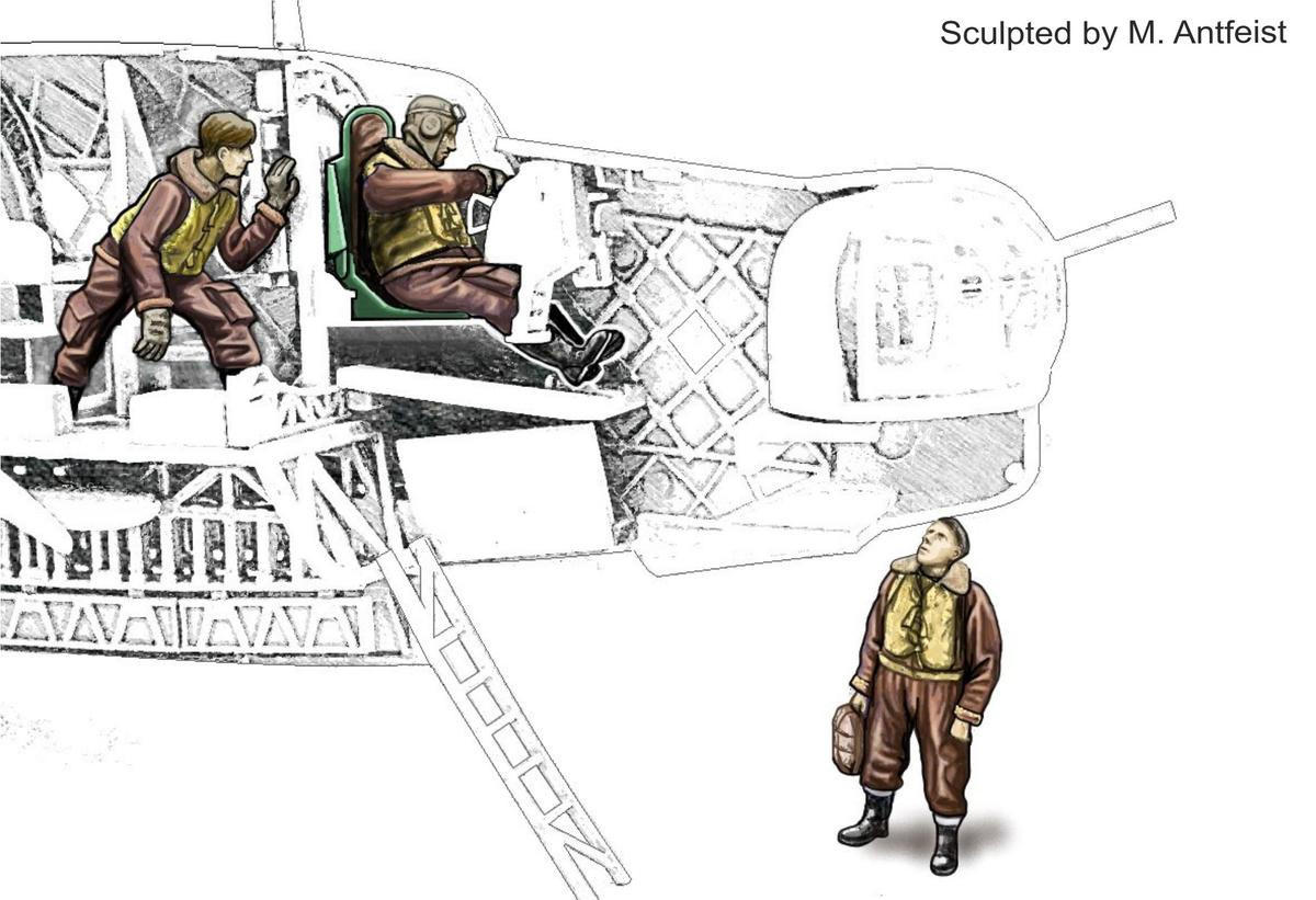 1/72 CMK Wellington Crew Pre-flight Check Resin Figure Model Kit