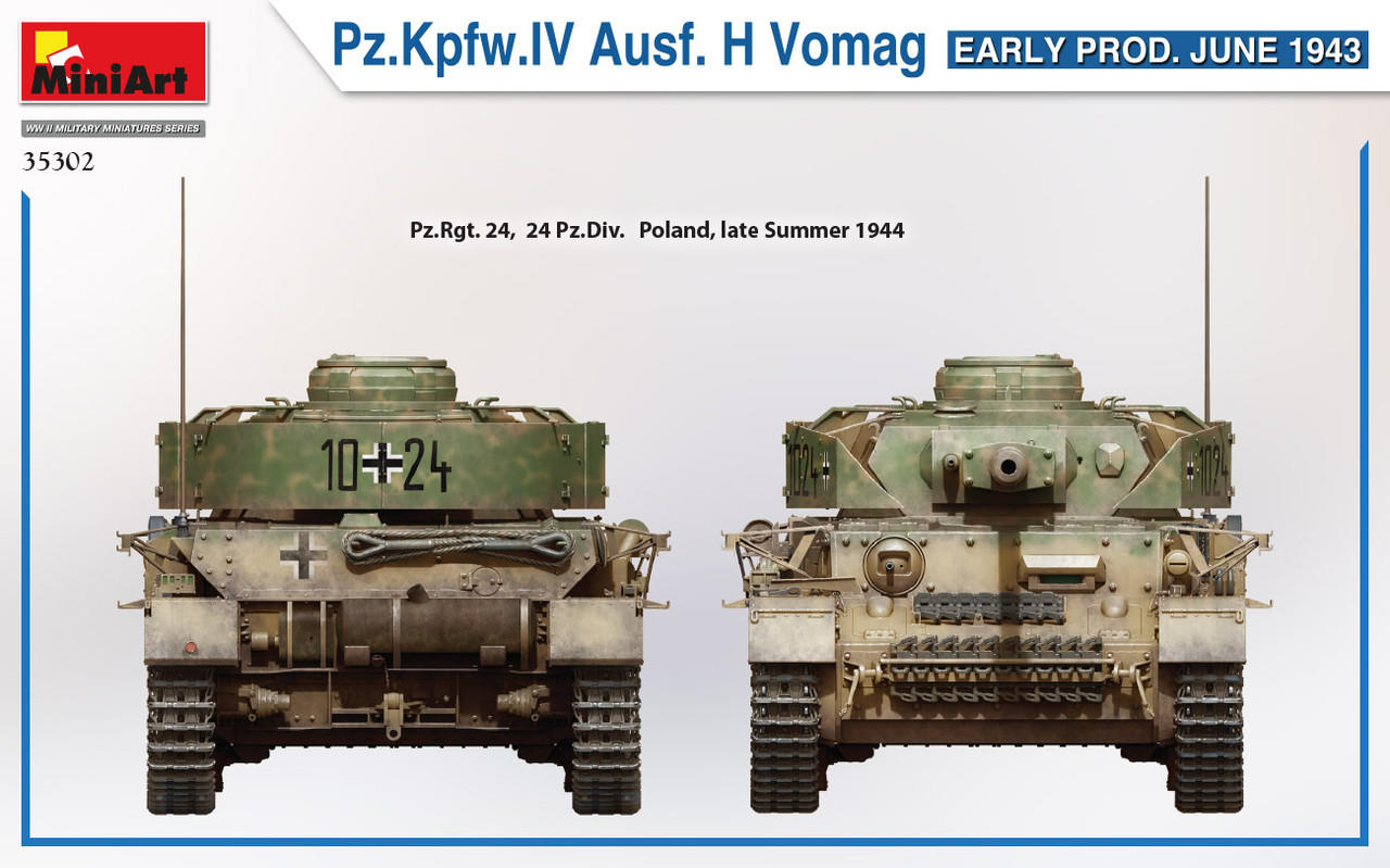その他 MiniArt Pz.Kpfw.IV Ausf. H Vomag 1/35 1/35 Miniart Panzer Pz.Kfw.IV Ausf.H Vomag Early Production June