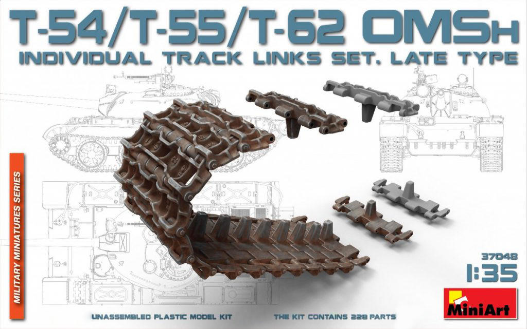 ミニアート 1/35 T-54/T-55/T-62用 OMSH専用履帯セット後期型 (連結式) プラモデル用パーツ MA37048 z2zed1b 1/35 Miniart T-54/T-55/T-62 OMSH Individual Track Links Set