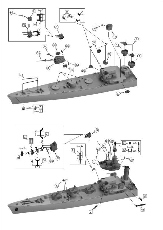 nico　37サイズ 1/700 Niko Model US Navy Light Cruiser Helena CL-50 Resin Model