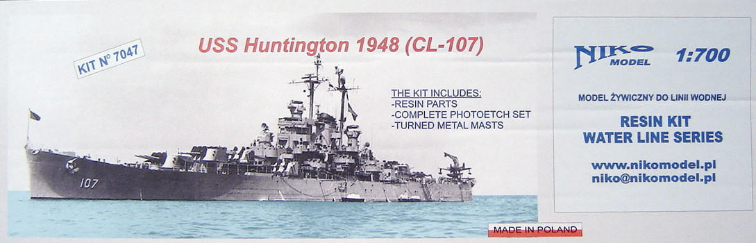 1/700 Niko Model US Navy Light Cruiser Huntington CL-107, 1948