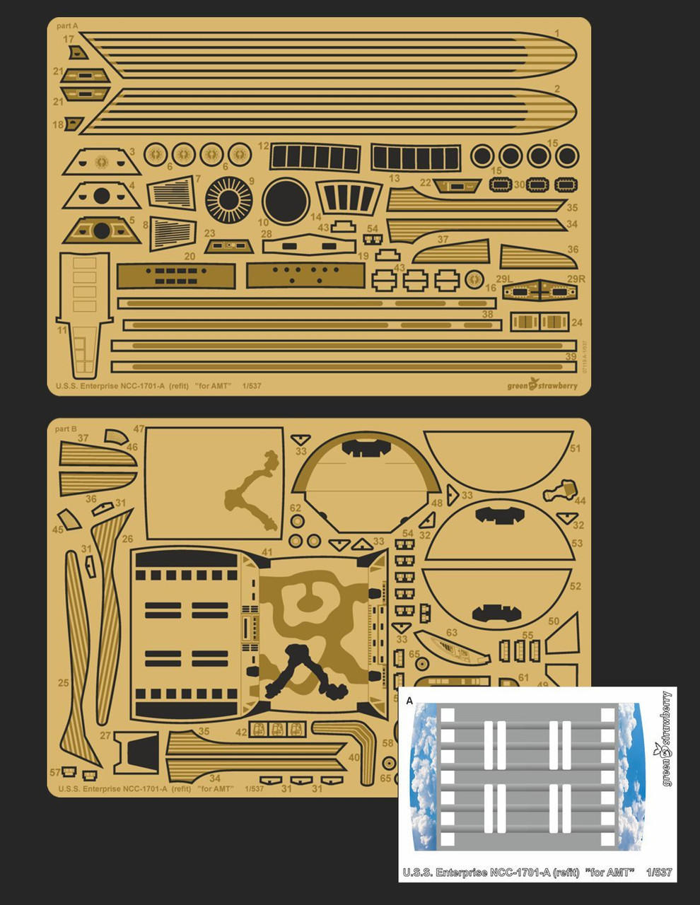 1/537 Green Strawberry USS Enterprise NCC-1701-A (refit) for AMT