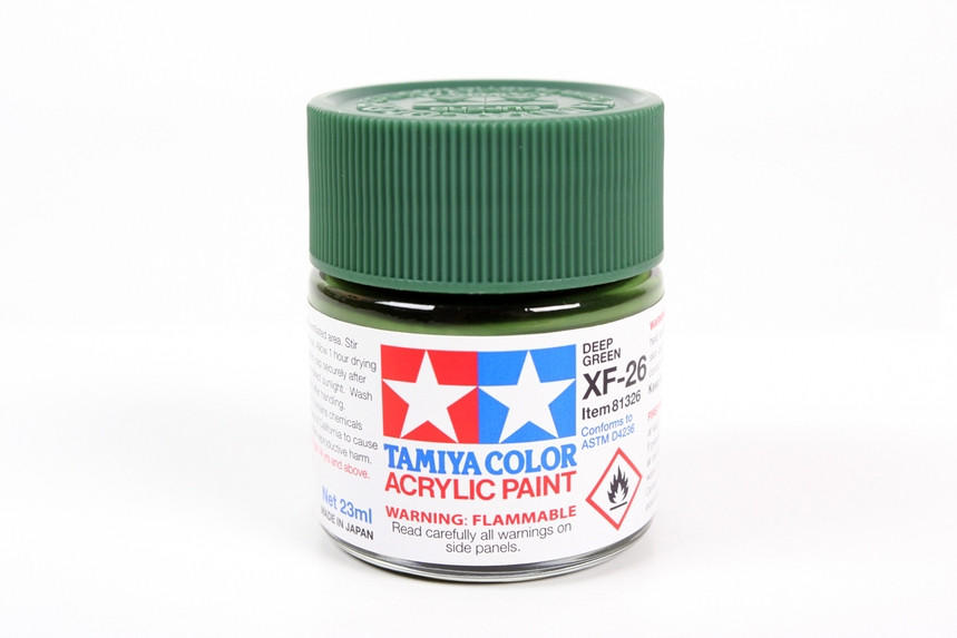 Tamiya Large Acrylic Paint XF-26 Deep Green - 81326 - Squadron.com