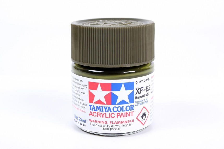 Tamiya Large Acrylic Paint XF-62 Olive Drab - 81362 - Squadron.com