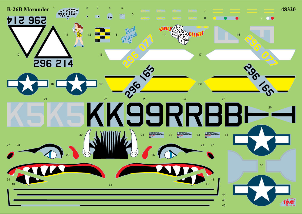 1/48 ICM B-26B Marauder WWII US Bomber Plastic Model Kit