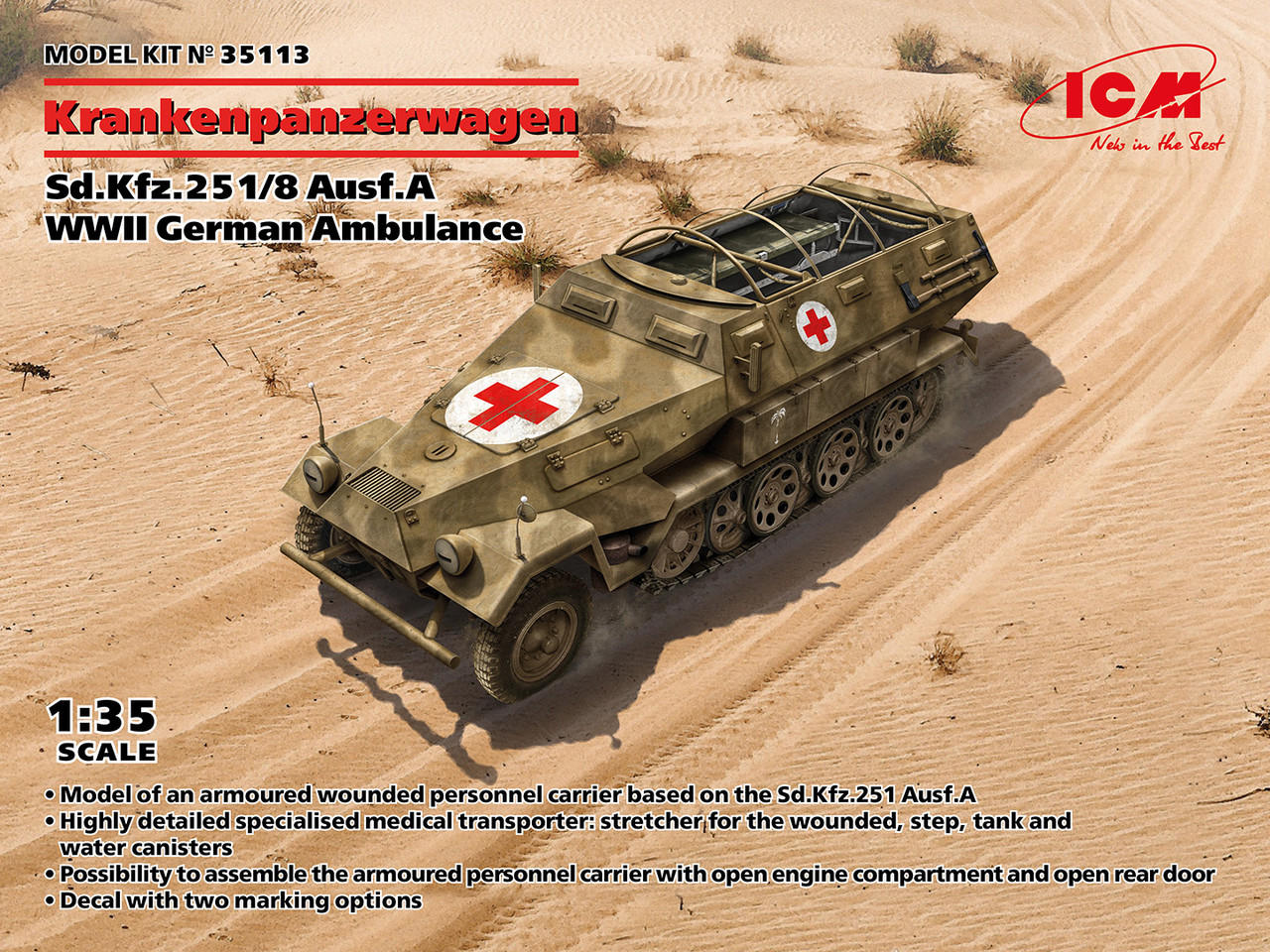 1/35 ICM Sd.Kfz.251/8 Ausf.A Krankenpanzerwagen Ambulance