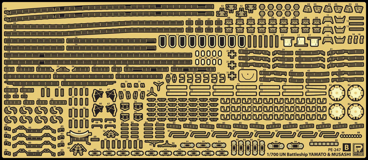 1/700 Pitroad DETAIL UP PARTS SET for IJN Battleship YAMATO Final