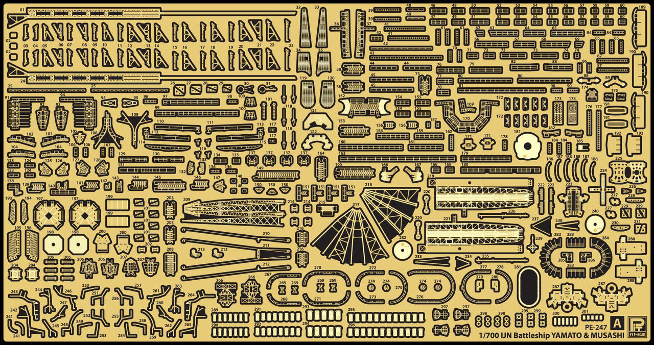 1/700 Pitroad DETAIL UP PARTS SET for IJN Battleship YAMATO