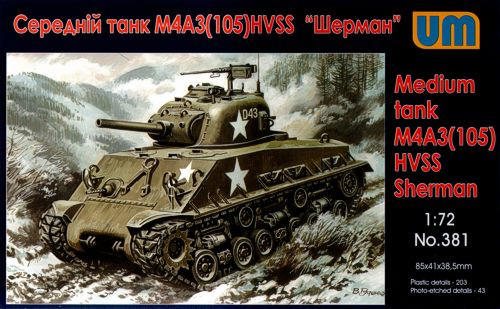 1/72 Uni Model Medium tank M4A3(105) HVSS - Squadron.com