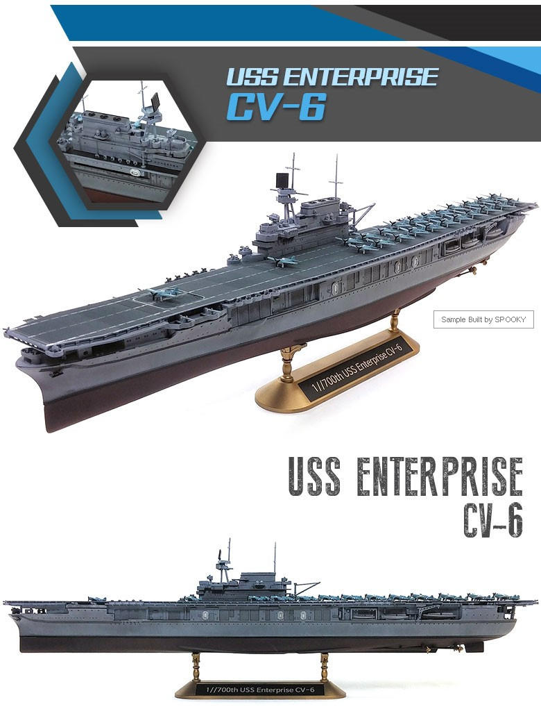 1/700 Academy USS CV-6 Enterprise Battle of Midway - Squadron.com