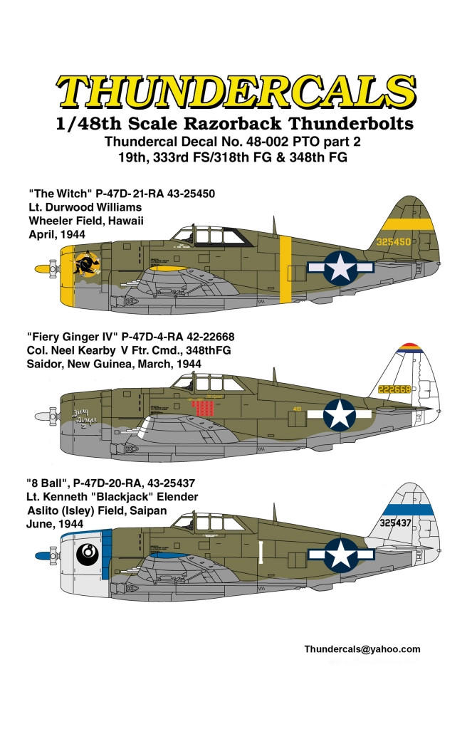 1/48 Thundercals PTO part 2 19th, 333rd FS/318th FG & 348th FG