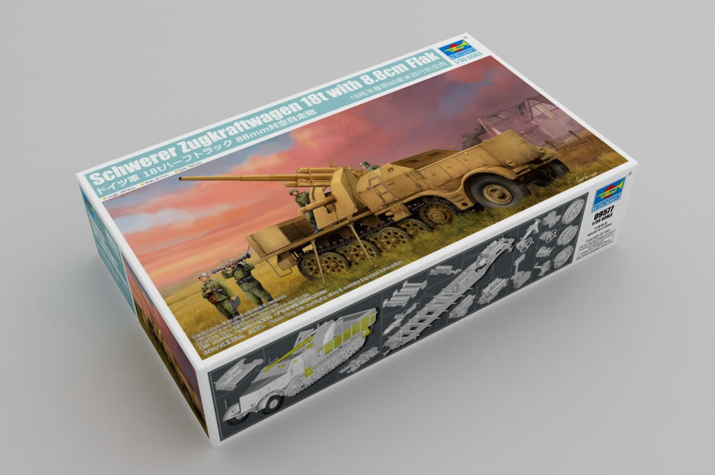 1/35 Trumpeter 18-Ton Halftrack w/8.8cm Flak Gun Plastic Model Kit
