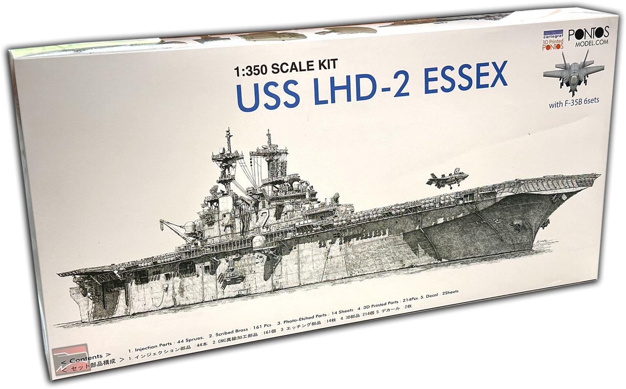 1/350 Pontos Model USS Essex LHD-2 DELUXE Plastic Model Kit