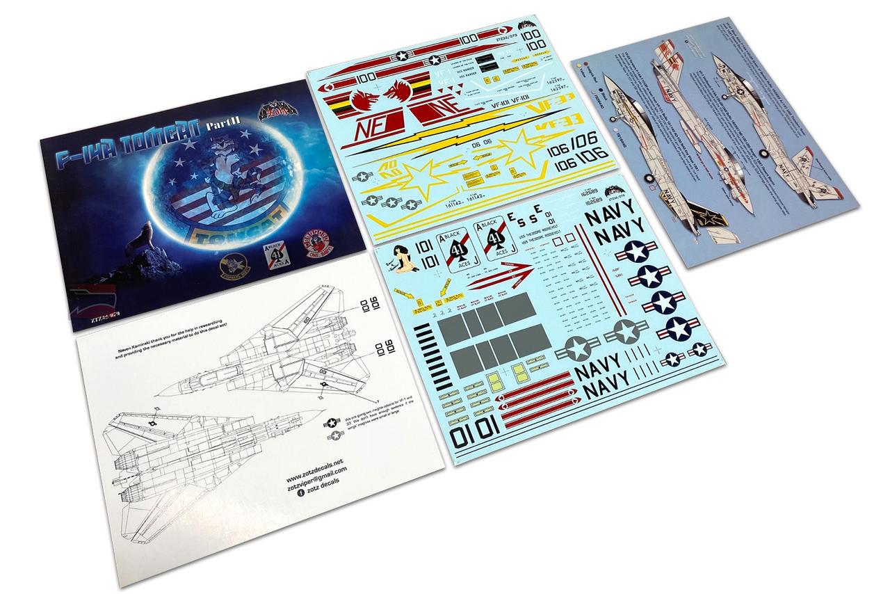 1/32 Zotz Decals F-14A Tomcat part 2 (VF-1 VF-33 VF-41) - Squadron.com