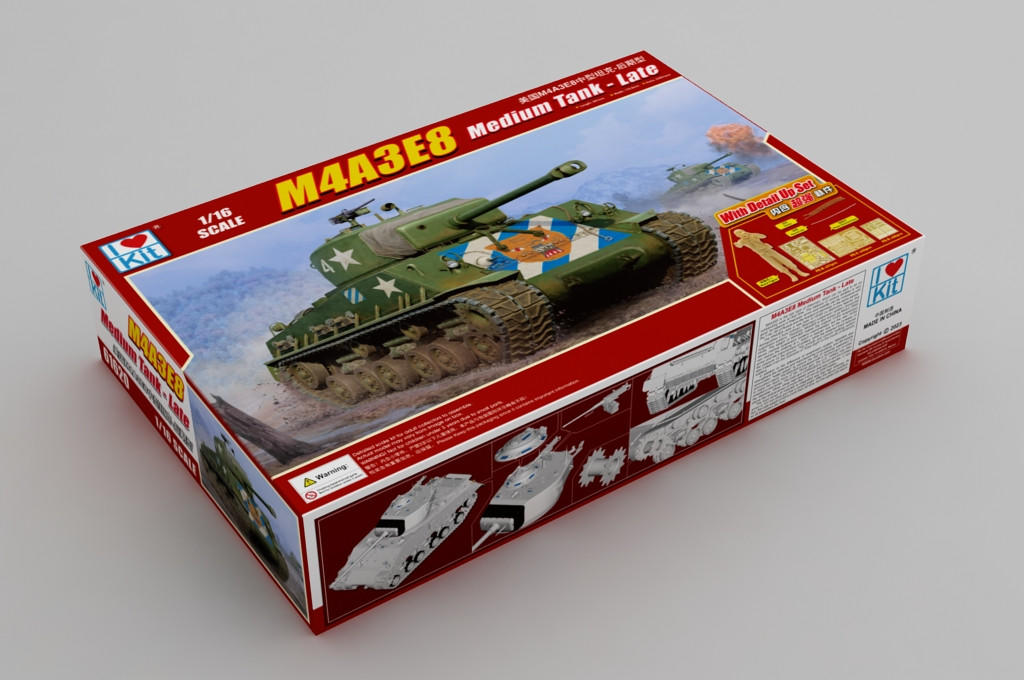1/16 iLoveKit M4A3E8 Medium Sherman Tank LATE Plastic Model Kit