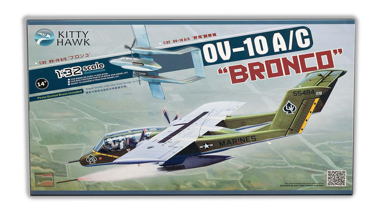 キティホークモデル 1/32 OV-10A/C ブロンコ プラモデル w17b8b5 1/32 Kitty Hawk OV-10A/C Bronco Plastic Model Kit - Squadron.com