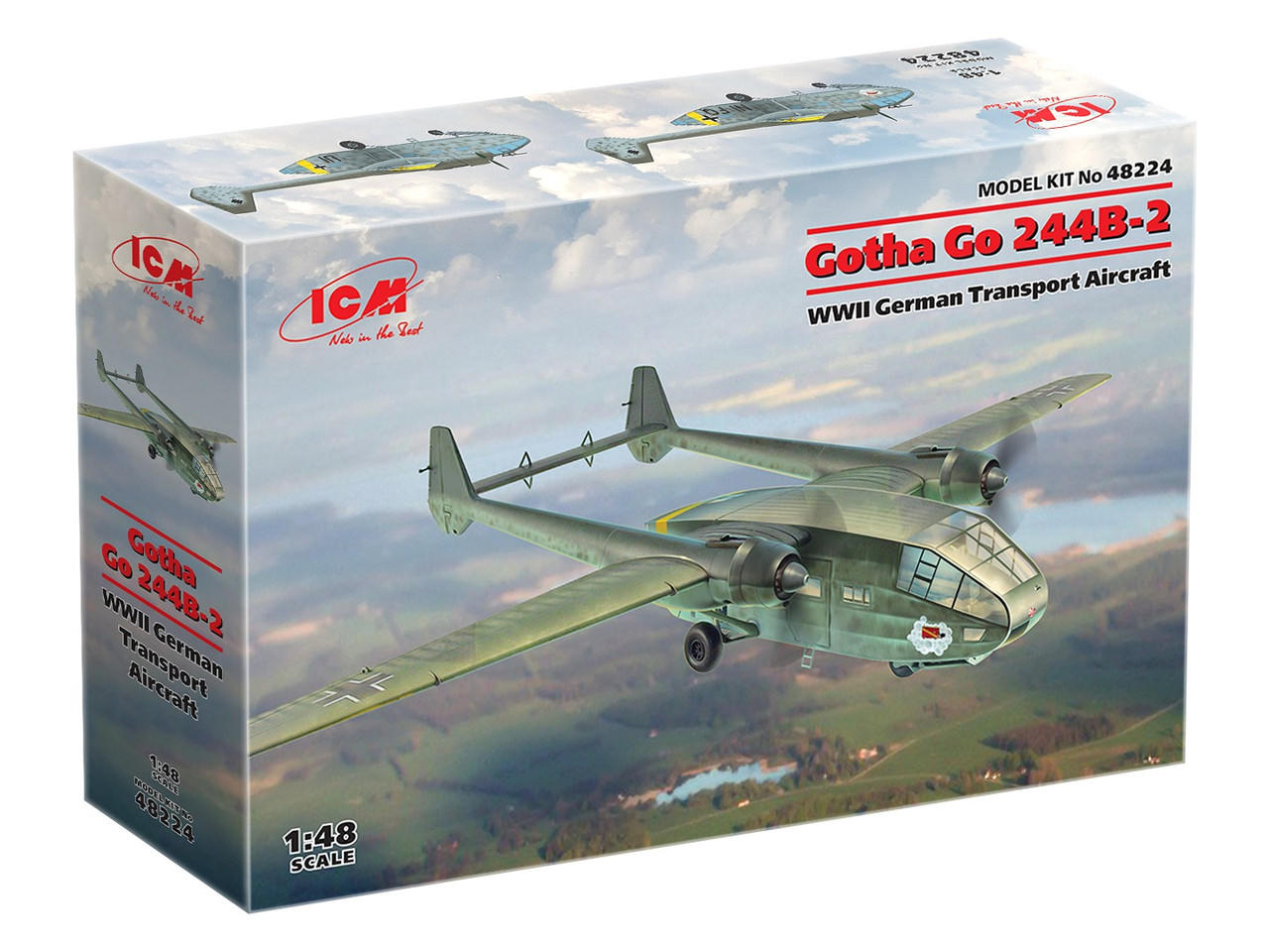 東京2020 Go Aircraft Miniature 1/48 ICM Gotha Go 244B-2 WWII German Transport Aircraft Plastic