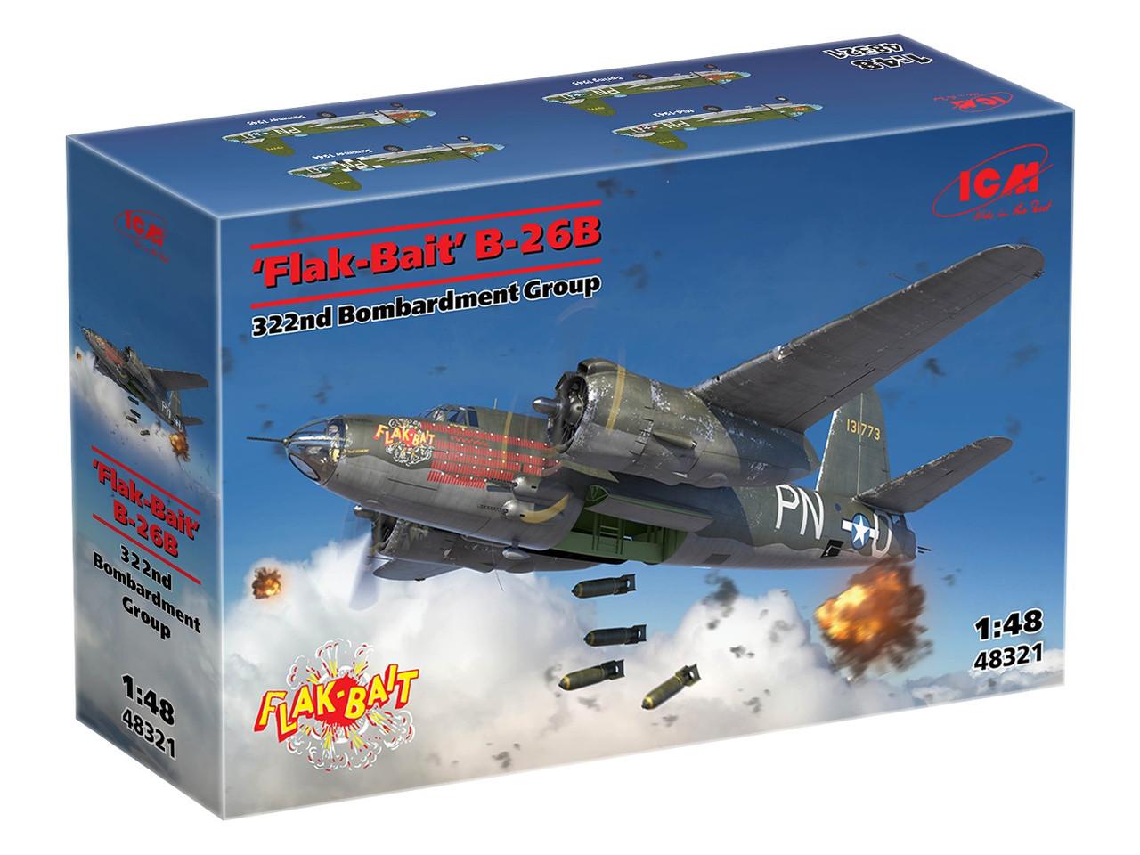 1/48 ICM B-26B Marauder Flak Bait Plastic Model Kit - Squadron.com