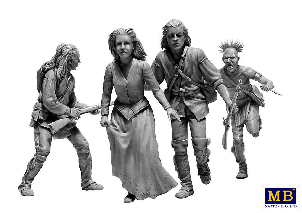 3 Plastic Kit Bundle 1/35 Scale Indian Wars Series XVIII Century Figures Master Box 35209