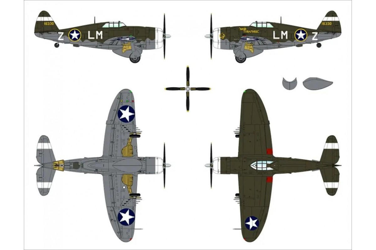 1/48 Dora Wings Republic P-47C Thunderbolt w/Ferry Tank Plastic