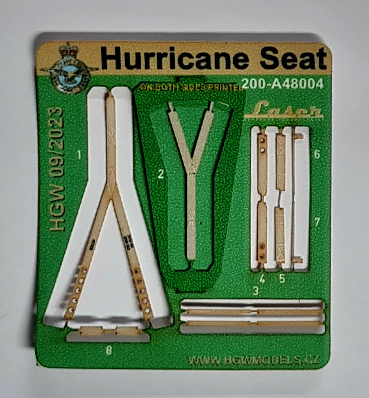 1/48 Art Scale Hurricane Seat with textil seat belts, buckels and
