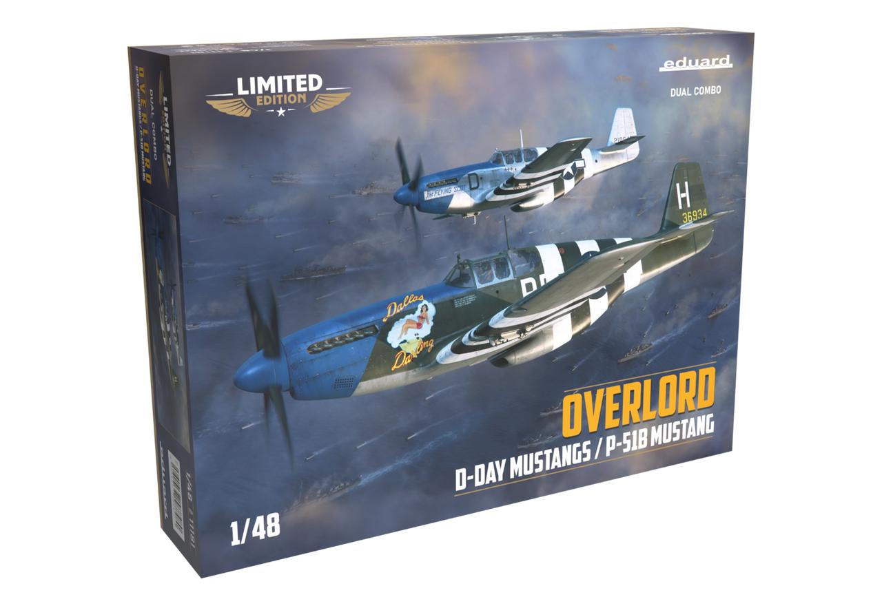 1/48 Eduard P-51B Overlord D-Day Mustangs Combo Plastic Model Kit