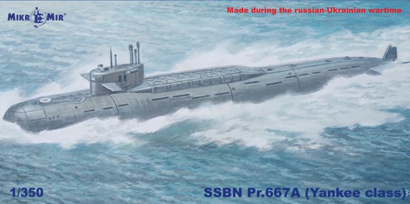 1/350 Mikro Mir SSBN Pr.667A (Yankee Class) Submarine Plastic