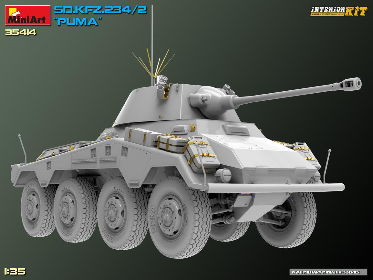 1/35 Miniart SD.KFZ.234/2 PUMA w/Interior Plastic Model Kit