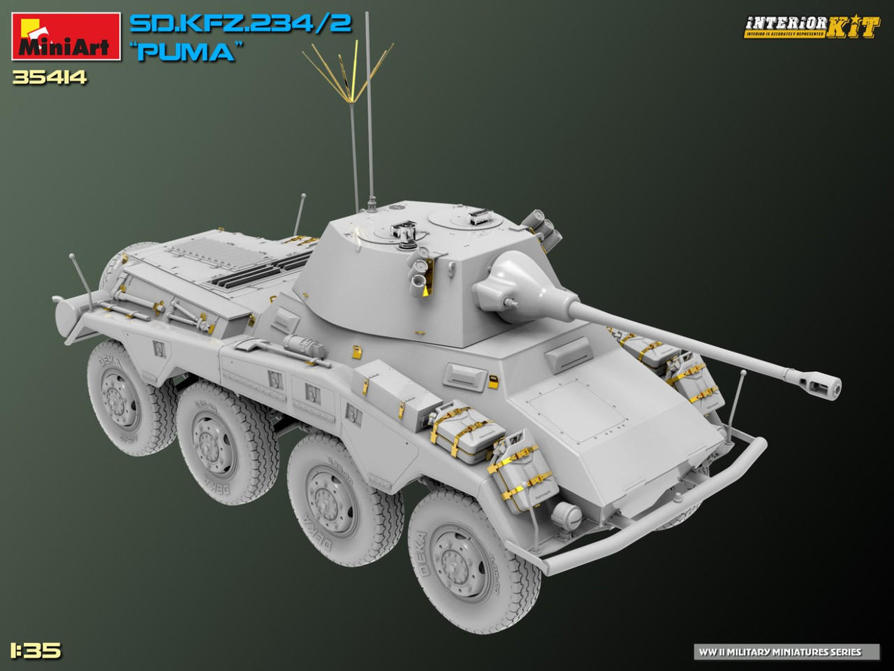 1/35 Miniart SD.KFZ.234/2 PUMA w/Interior Plastic Model Kit