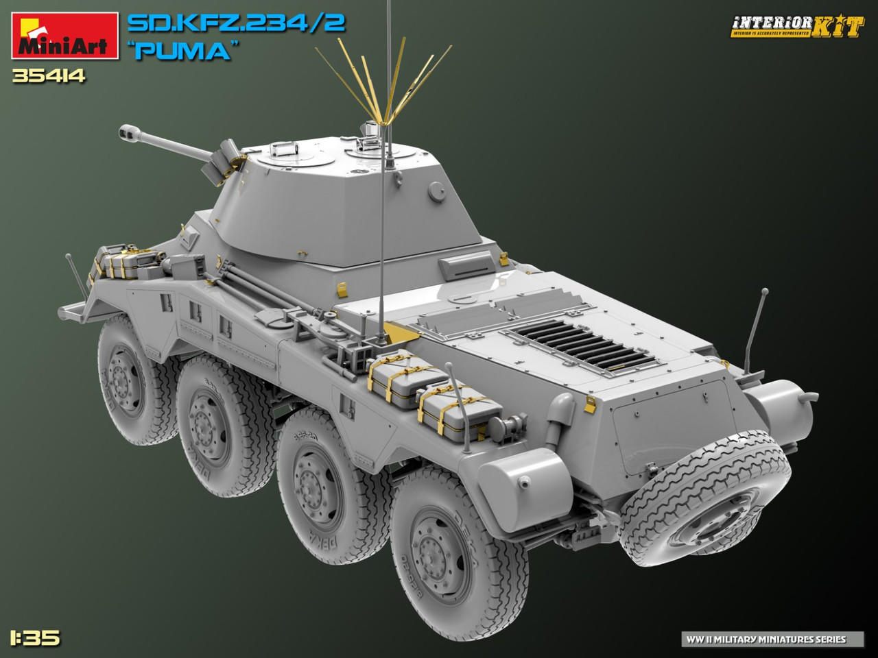 1/35 Miniart SD.KFZ.234/2 PUMA w/Interior Plastic Model Kit