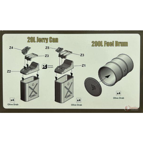 1/16 Classy Hobby WWII US 20L Jerry Can & 200L Fuel Drum Set