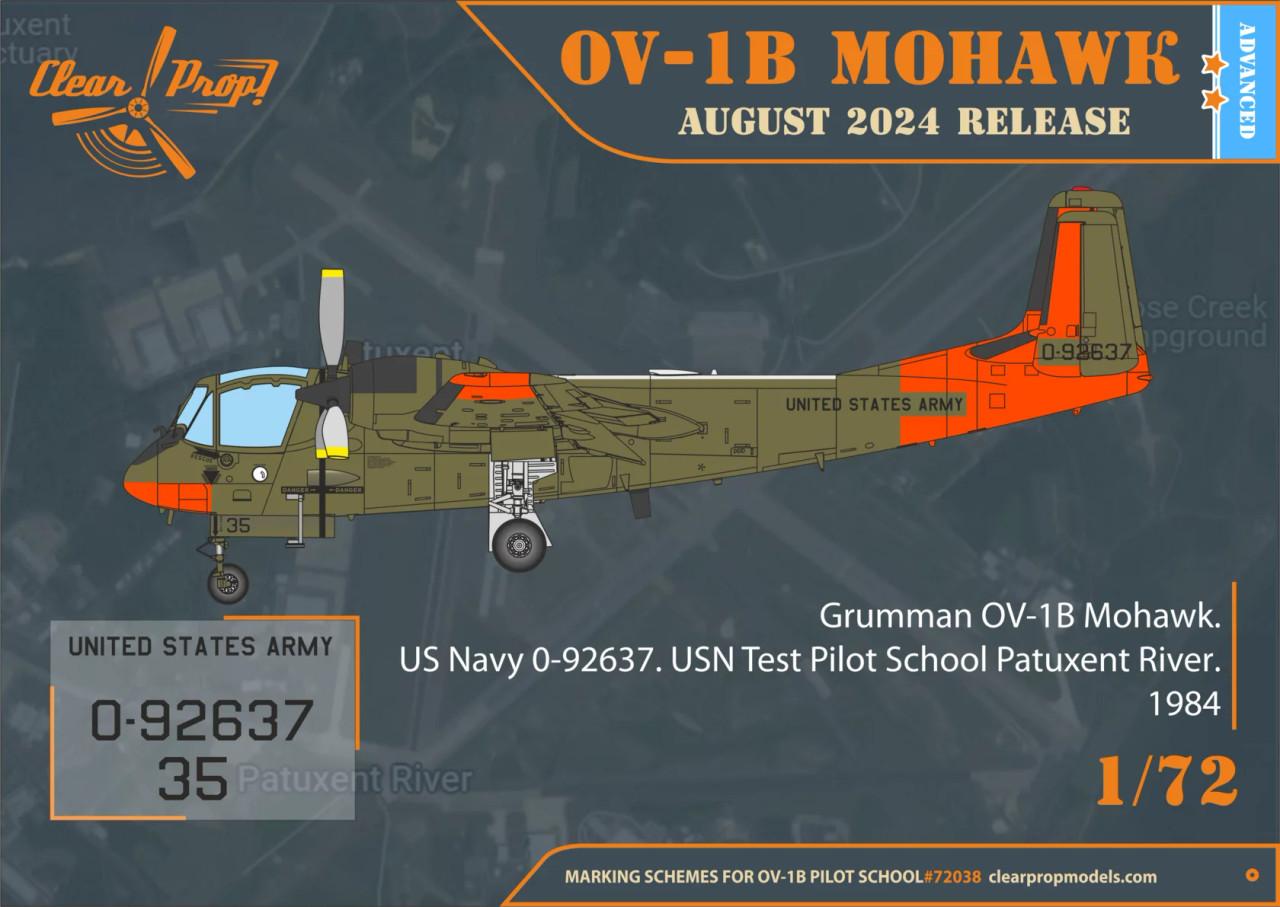 1/72 Clear Prop OV-1B Mohawk Pilot School Advanced Plastic Model