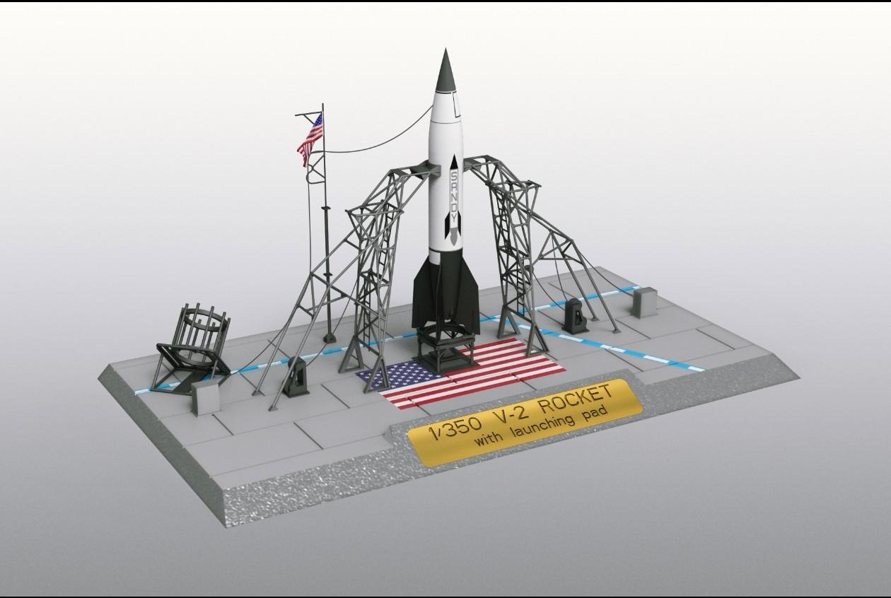 1/350 Five Star Master V-2 Rocket w/Launching Pad for USS Midway