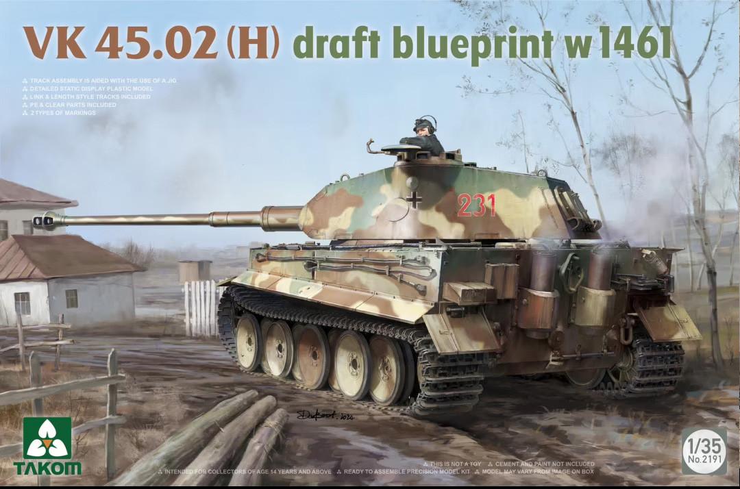 1/35 Takom VK 45.02 Draft Blueprint w1461 Plastic Model Kit
