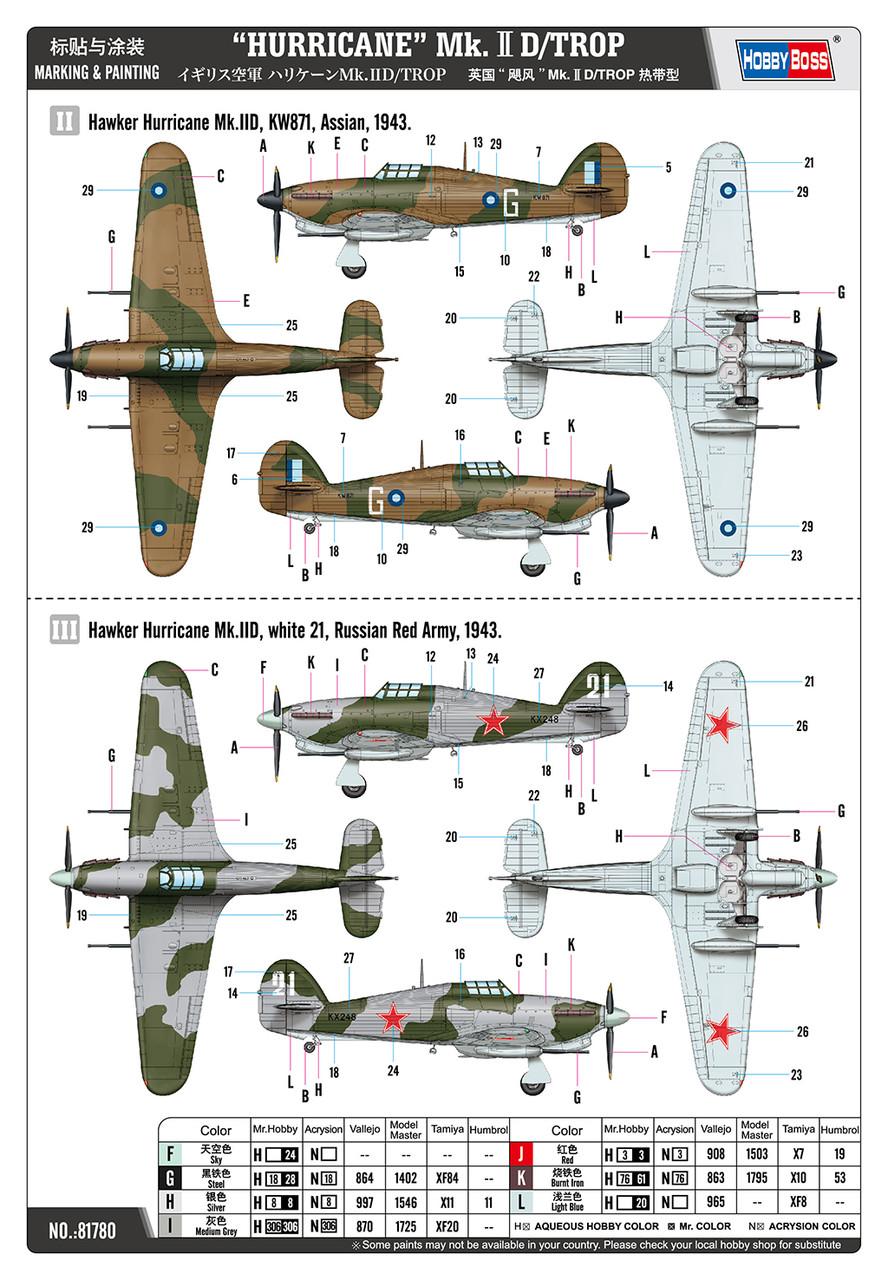 1/48 Hobby Boss Hurricane Mk.IID/TROP Plastic Model Kit - Squadron.com
