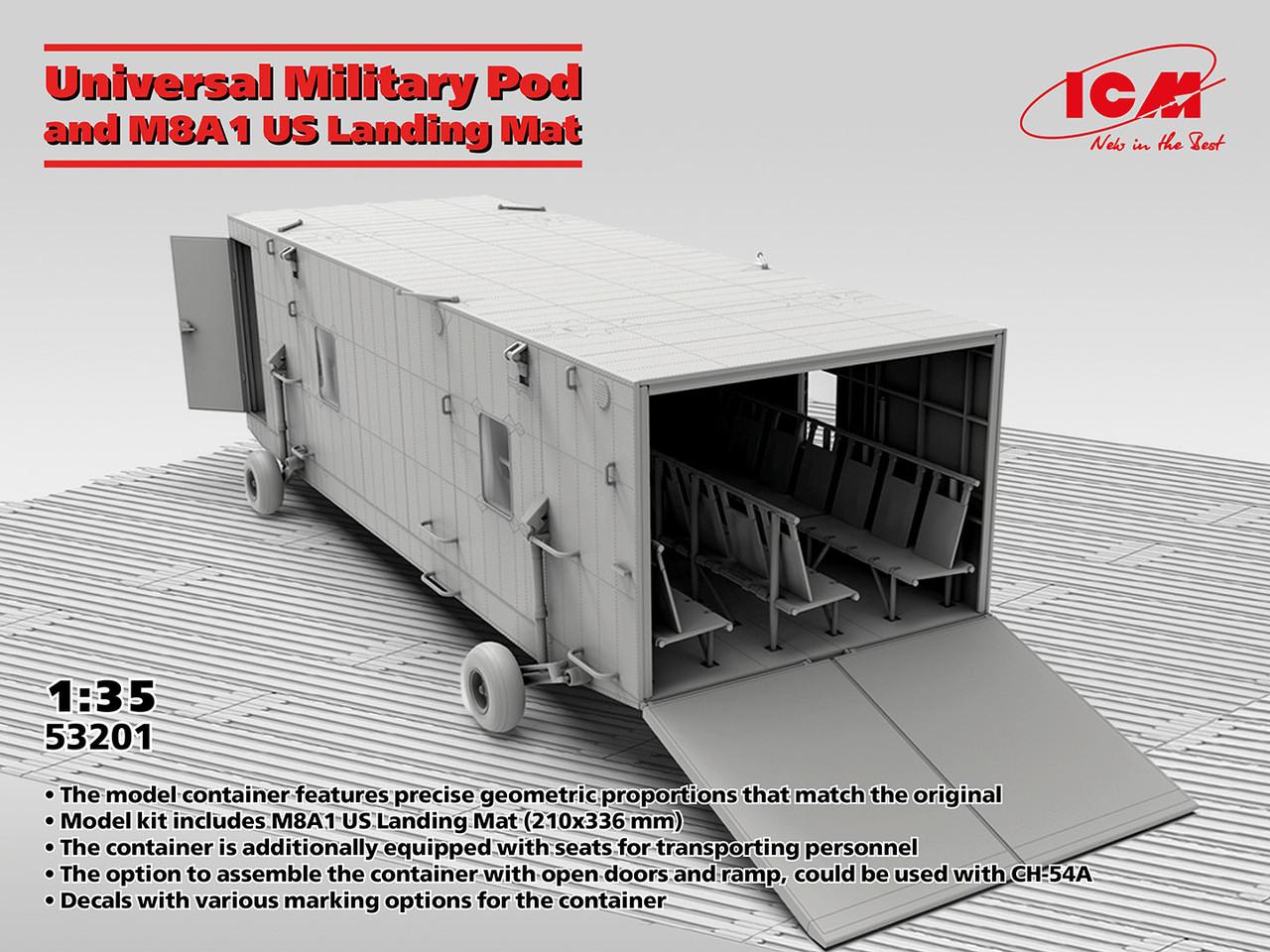 1/35 ICM Universal Military Pod & M8A1 US Landing Mat Plastic