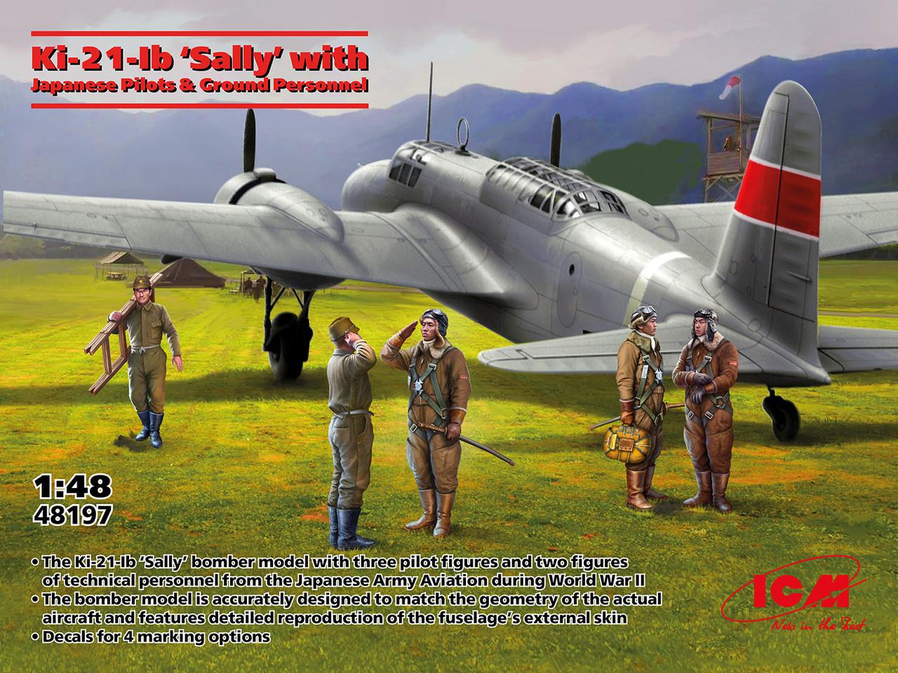 1/48 ICM Ki-21-Ib Sally w/Japanese Pilots & Ground Crew Plastic